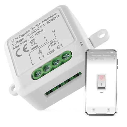 EMOS GoSmart Lichtschalter-Modul/Zigbee Smart Switch mit App, Unterputz Relais-Schalter zur Fernsteuerung, Sprachsteuerung mit Alexa & Google Home, für Einzelschalter, kein Nullleiter notwendig EMOS GoSmart Lichtschalter-Modul/Zigbee Smart Switch mit App, Unterputz Relais-Schalter zur Fernsteuerung, Sprachsteuerung mit Alexa & Google Home, für Einzelschalter, kein Nullleiter notwendig von EMOS