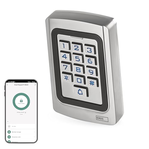 EMOS Gosmart Zugangskontrolle-Tastatur mit integriertem RFID Lesegerät und App, Smart Home Codeschloss für Türe und Tore, wasserdichte Schloss-Tastatur für RFID Karte/Chips, Tür Access Control EMOS Gosmart Zugangskontrolle-Tastatur mit integriertem RFID Lesegerät und App, Smart Home Codeschloss für Türe und Tore, wasserdichte Schloss-Tastatur für RFID Karte/Chips, Tür Access Control von EMOS