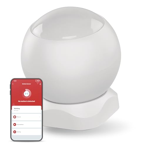 EMOS GoSmart Infrarot-Bewegungsmelder mit App, Zigbee-Bewegungssensor zur Hausautomation, Licht oder Alarm, Erfassungswinkel 90°, Erkennungsreichweite 8m, IP20 für Innen, 1-Jahr-Batterie von EMOS
