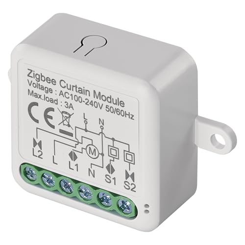 EMOS GoSmart Rolladenschalter-Modul/Zigbee Smart Switch mit App, Unterputz Relais-Schalter zur Rolladensteuerung, Sprachsteuerung der Jalousien mit Alexa & Google Home, für Einzelschalter von EMOS