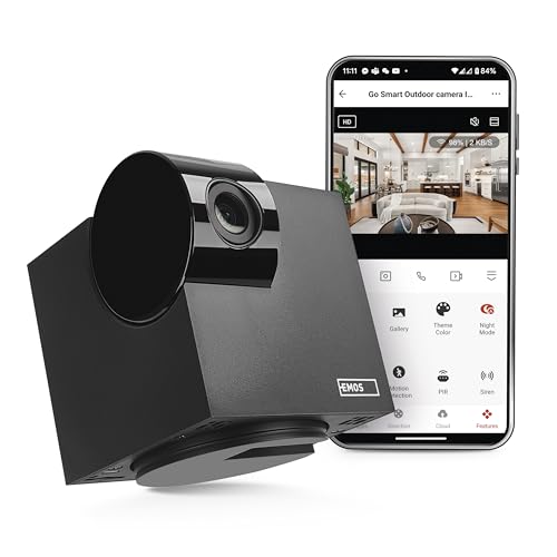 EMOS GoSmart Überwachungskamera mit WiFi und App, Indoor Smart Home Tierkamera, rotierende 3MP/1296p IP-Kamera kompatibel mit Alexa, Google Assistant, neigbar und schwenkbar von EMOS