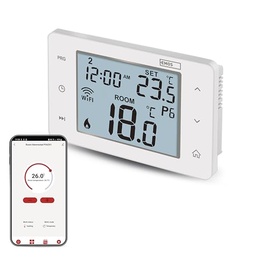 EMOS GoSmart - Smart Home Raumthermostat mit App - WiFi - IP Thermostat für Heiz- und Kühlungssysteme - energiesparend - Tuya, Google Assistant und Alexa kompatibel - weiß von EMOS