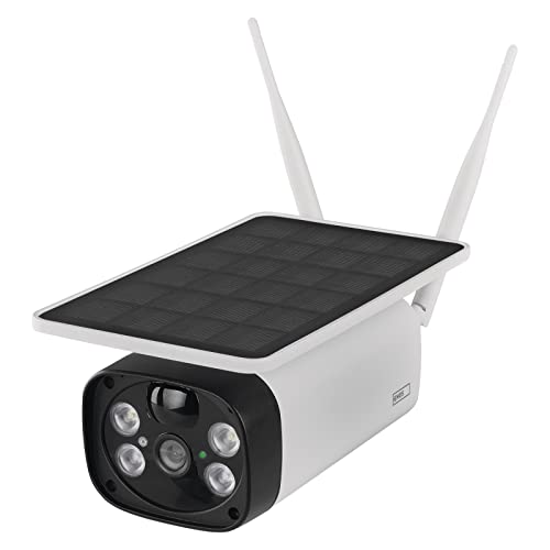 EMOS GoSmart kabellose Outdoor Überwachungskamera IP-600 Eye mit WiFi und App + Solarpanel, 1080p Smart Home IP-Kamera mit Akku, kompatibel mit Alexa, Google Assistant, ohne ABO-Falle von EMOS