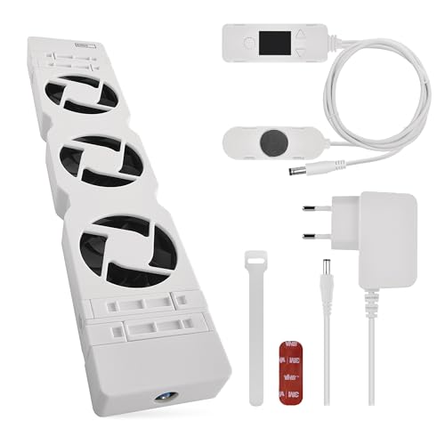 EMOS Heizung-Ventilator zum Sparen von Energie und Heizkosten, Starterset MONO, 1 Stück Heizgebläse inkl. Temperatursensor mit Regler, Ladegerät und Zubehör, Luftdurchsatz 36 m3/h pro Ventilator von EMOS