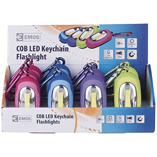 EMOS Kunststoff-Taschenlampe - 1x COB LED für 2x CR2032, 12 Stück, P3887 von EMOS