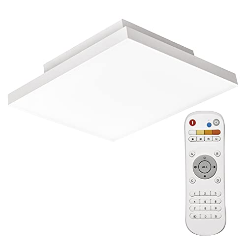 EMOS LED Deckenleuchte 18W dimmbar mit Fernbedienung, rahmenlos, CRI 95, einstellbare Helligkeit 125-1250 lm und Lichtfarbe 2700-6000 K für Wohnzimmer, Kinderzimmer, Schlafzimmer, Flur, Büro, 29,5 cm von EMOS