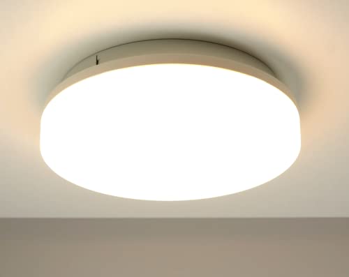 EMOS LED-Deckenleuchte TORI, wasserdichte 24 W Badlampe für Außen und Innen, 2400 lm runde Flurlampe/Badezimmerlampe, neutralweiß 4000K, Deckenlampe für Flur, Bad, Küche, Ø33cm von EMOS