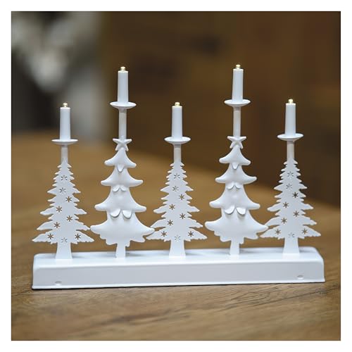 EMOS LED Kerzenständer aus Metall mit 5 Kerzen mit Bäumenmotiven, warmweiße Farbtemperatur, Batteriebetrieben 2x AA, Innenbereich IP20, 6/18h Timer-Funktion, 10000 h Lebensdauer, 32,5x24 cm EMOS LED Kerzenständer aus Metall mit 5 Kerzen mit Bäumenmotiven, warmweiße Farbtemperatur, Batteriebetrieben 2x AA, Innenbereich IP20, 6/18h Timer-Funktion, 10000 h Lebensdauer, 32,5x24 cm von EMOS