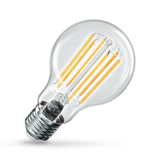 EMOS LED Lampe Edison A60, 7,2W Ersatz für 100W Glühbirne, A Klasse Vintage-Birne E27 Sockel, Helligkeit 1521 lm, Warmweiß 2700 K, extra lange Lebensdauer 50000h, CRI min. 80, 360° Abstrahlwinkel von EMOS