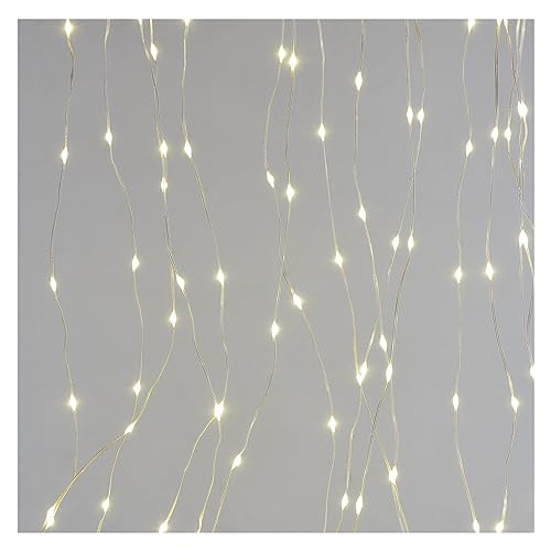 EMOS LED-Lichtervorhang, 180 LEDs Drop Lichterkette, 1,7m lange Weihnachtslichterkette + 5m Zuleitung inkl. Netzteil, 8 Lichtmodi, für Partys, Weihnachten, warmweiß, IP44 für Innen und Außen von EMOS