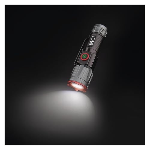 EMOS - LED-Metall-Taschenlampe mit Akku, Boost-Funktion und Fokus - wiederaufladbar, stoßbeständig und wasserdicht - superhell 300lm, 100m - Clip und Magnet - für Innen und Außen - schwarz-grau EMOS - LED-Metall-Taschenlampe mit Akku, Boost-Funktion und Fokus - wiederaufladbar, stoßbeständig und wasserdicht - superhell 300lm, 100m - Clip und Magnet - für Innen und Außen - schwarz-grau von EMOS