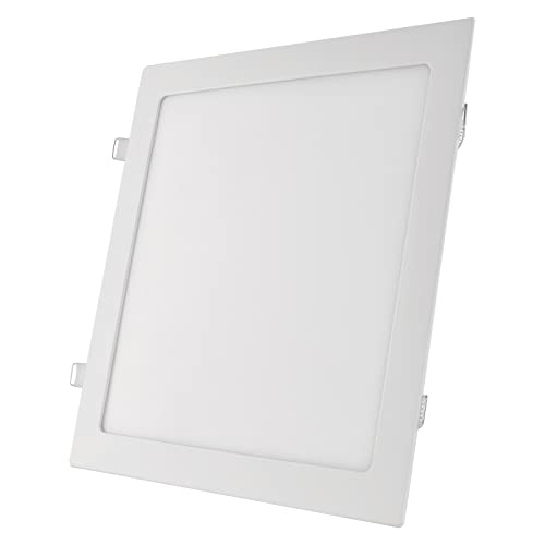 EMOS LED Panel 12,5 W, quadratische 1000 lm Einbauleuchte, Deckenleuchte in Weiß mit Durchmesser 17 cm, extra flach, Einbautiefe 2,1 cm, Lichtfarbe warmweiß 3000 K, inkl. LED-Treiber von EMOS