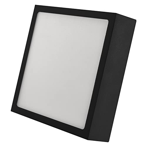 EMOS LED Panel 12,5 W, quadratische 1100 lm Deckenleuchte, Wandleuchte 17 cm, 3 einstellbare Lichtfarben warmweiß-neutralweiß (3000/3500/4000K), inkl. LED-Treiber, Schwarz von EMOS