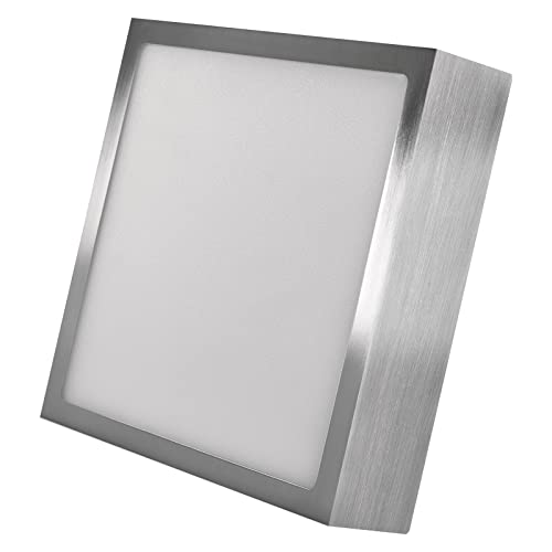 EMOS LED Panel 12,5 W, quadratische 1100 lm Deckenleuchte, Wandleuchte 17 cm, 3 einstellbare Lichtfarben warmweiß-neutralweiß (3000/3500/4000K), inkl. LED-Treiber Silbern von EMOS