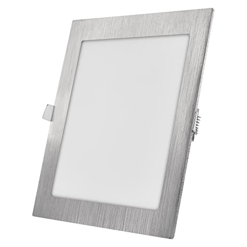 EMOS LED Panel 18 W, quadratische 1600 lm Einbauleuchte, Deckenleuchte 22,5 x 22,5 cm, extra flach, Einbautiefe 2,1 cm, 3 einstellbare Lichtfarben warmweiß-neutralweiß (3000-4000K), inkl. LED-Treiber von EMOS