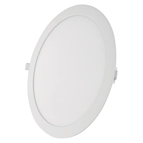 EMOS LED Panel 25 W, runde 2000 lm Einbauleuchte, Deckenleuchte in Weiß mit Durchmesser 30 cm, extra flach, Einbautiefe 2,1 cm, Lichtfarbe warmweiß 3000 K, inkl. LED-Treiber EMOS LED Panel 25 W, runde 2000 lm Einbauleuchte, Deckenleuchte in Weiß mit Durchmesser 30 cm, extra flach, Einbautiefe 2,1 cm, Lichtfarbe warmweiß 3000 K, inkl. LED-Treiber von EMOS