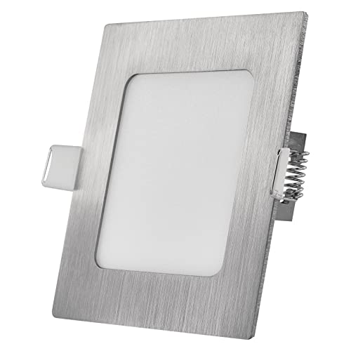 EMOS LED Panel 7 W, quadratische 480 lm Einbauleuchte, Deckenleuchte 12 x 12 cm, extra flach, Einbautiefe 2,1 cm, 3 einstellbare Lichtfarben warmweiß-neutralweiß (3000/3500/4000K), inkl. LED-Treiber von EMOS
