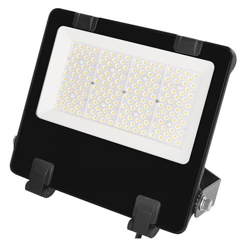 EMOS LED Strahler AVENO 100W asymmetrisch, IP66 wasserdichtes dimmbares Outdoor Aluminium-Flutlicht für Feuchträume, Innen und Außen, Helligkeit 15500lm, Neutralweiß 4000K, Lebensdauer 50000h von EMOS