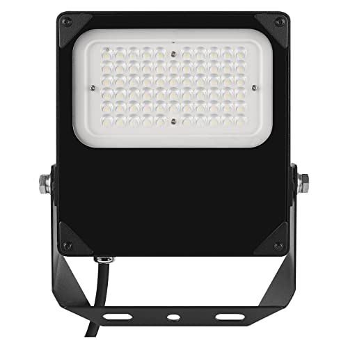 EMOS LED Strahler PROFI PLUS ASYMMETRIC 50W, IP66 wasserdichtes Flutlicht für Feuchträume, Innen und Außen, Helligkeit 5500lm, Neutralweiß 4000K, CRI>80, Lebensdauer 50000h, 5 Jahre Garantie von EMOS