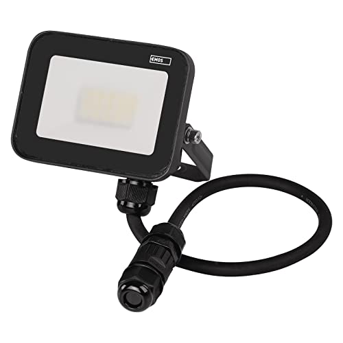 EMOS LED Strahler Profi 10W, wasserdichtes und stoßfestes Alu Flutlicht für Innen und Außen, Helligkeit 1100lm, Neutralweiß 4000K, CRI>80, Lebensdauer 50000h, Flacker-frei, 5 Jahre Garantie, Grau von EMOS