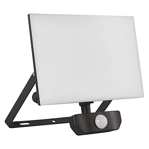 EMOS - LED-Strahler Tambo mit Bewegungsmelder - ultradünnes Aluminium Flutlicht - wasserdicht - neutralweiß (4000 K) - 4 300 lm - 51 W - 25 000 Std. - Abstrahlwinkel 120° - für Außenbereich von EMOS