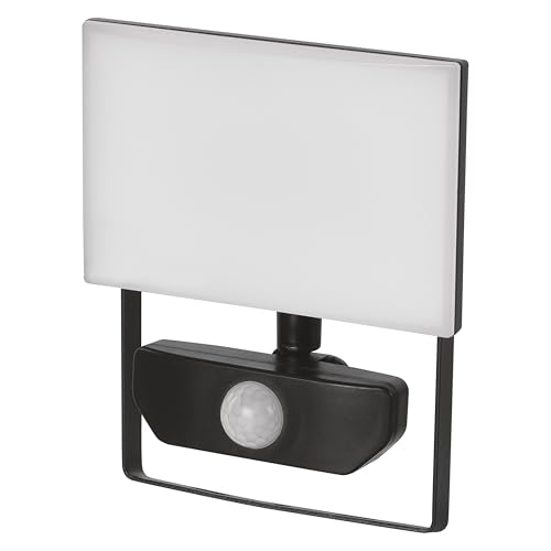 EMOS - LED-Strahler Tambo mit Bewegungsmelder - dünnes Aluminium Flutlicht - wasserdicht - neutralweiß (4000 K) - 2000 lm - 20 W - 25 000 Std. - Abstrahlwinkel 120° - für Außenbereich - schwarz von EMOS