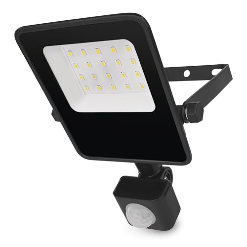 EMOS - LED-Strahler VISIO mit Sensor 10W, 1500 lm - dünnes Alu-Flutlicht - wasserdicht - neutralweiß - extra hohe Lichtleistung 150lm/W - Lebensdauer 36000 h - Abstrahlwinkel 110° - für Außenbereich von EMOS