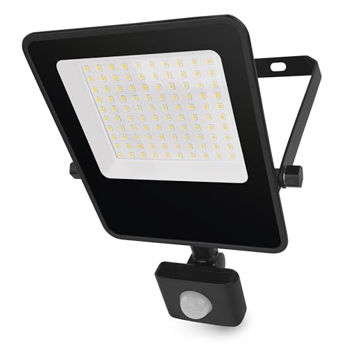 EMOS - LED-Strahler VISIO mit Sensor 50W, 7500 lm - dünnes Alu-Flutlicht - wasserdicht - neutralweiß - extra hohe Lichtleistung 150lm/W - Lebensdauer 36000 h - Abstrahlwinkel 110° - für Außenbereich EMOS - LED-Strahler VISIO mit Sensor 50W, 7500 lm - dünnes Alu-Flutlicht - wasserdicht - neutralweiß - extra hohe Lichtleistung 150lm/W - Lebensdauer 36000 h - Abstrahlwinkel 110° - für Außenbereich von EMOS