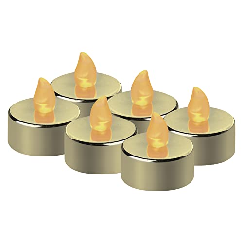 EMOS LED-Teelichter gold, 6 Stück flammenlose Kerzen mit Flacker-Effekt, Dekoration für Weihnachten, Weihnachtsbaum, Allerheiligen, IP20 Innen, Batterie, warmweiß, DCCV13 EMOS LED-Teelichter gold, 6 Stück flammenlose Kerzen mit Flacker-Effekt, Dekoration für Weihnachten, Weihnachtsbaum, Allerheiligen, IP20 Innen, Batterie, warmweiß, DCCV13 von EMOS