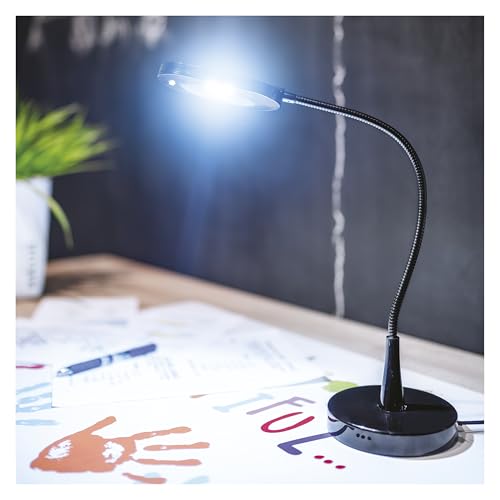 EMOS LED Tischlampe BLACK&HOME, 6W, Helligkeit 360lm, Neutralweiß 5000K, flexibler Arm, Netzkabel 1,8m, CRI Ra>80, Leuchtdauer 30000 h, schwarz von EMOS