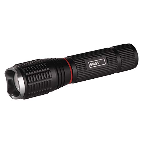 EMOS P3111 Taschenlampe, Schwarz: Aluminium, 230 Lumen, LED, Einstellbarer Fokus, COB LED Seitenlicht von EMOS