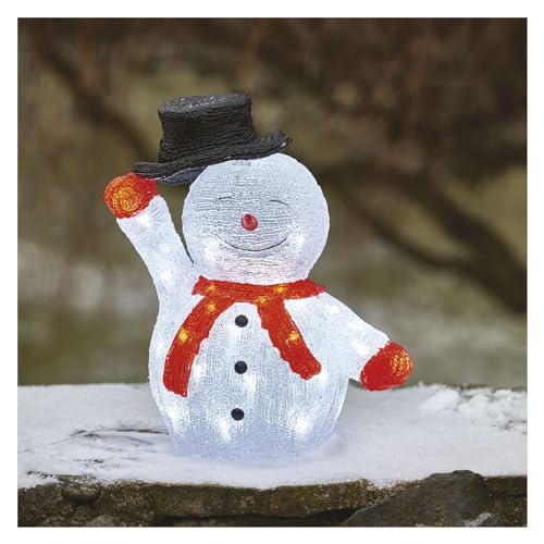EMOS Leuchtender Akrylat-Schneemann mit 40 LEDs, originelle Weihnachtsdekoration, kaltweiß, IP44 für den Außenbereich, 5m Kabel + Netzteil, 10000 Stunden, 6/18h Timer, 2,1 Watt EMOS Leuchtender Akrylat-Schneemann mit 40 LEDs, originelle Weihnachtsdekoration, kaltweiß, IP44 für den Außenbereich, 5m Kabel + Netzteil, 10000 Stunden, 6/18h Timer, 2,1 Watt von EMOS