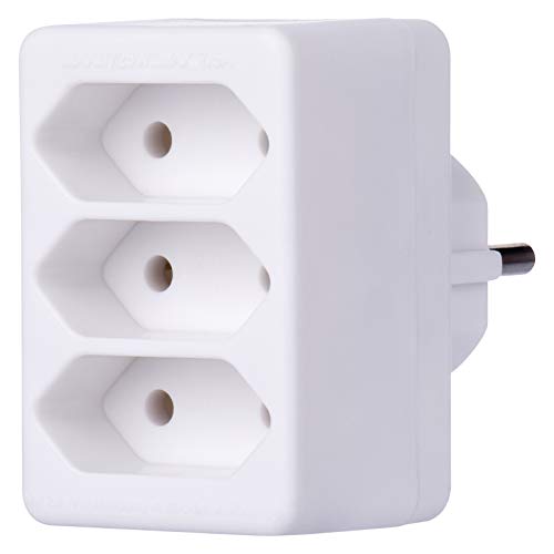 EMOS Mehrfachsteckdose weiß, Steckdosenadapter mit 3X Eurobuchsen, erhöhter Berührungsschutz von EMOS
