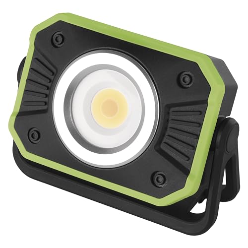 EMOS Mini-LED-Strahler, aufladbare Campinglampe mit 16 Modi und Powerbank, Lichtfarbeänderung, Helligkeit max. 900 lm, 35m Reichweite, 4400 mAh Akku mit bis zu 12,5 h Leuchtdauer, inkl. USB-Kabel von EMOS