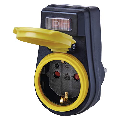 EMOS - Outdoor Steckdose mit Schalter - Schuko-Steckdose mit Kappe - 250 V, 16 A, 3680 W - Gummiisolierung - IP44 für Außenbereich - schwarz EMOS - Outdoor Steckdose mit Schalter - Schuko-Steckdose mit Kappe - 250 V, 16 A, 3680 W - Gummiisolierung - IP44 für Außenbereich - schwarz von EMOS