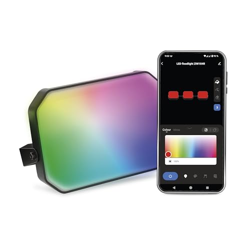 EMOS - Smart Gartenfluter 2in1, Erweiterungsteil 1 Stk – WiFi-Außenleuchten RGBIC+CCT-Farbspektrum, 16Mio Farben, dimmbar - HandyApp, Sprachassistenten - Wand- und Boden-Strahler wasserdicht - schwarz EMOS - Smart Gartenfluter 2in1, Erweiterungsteil 1 Stk – WiFi-Außenleuchten RGBIC+CCT-Farbspektrum, 16Mio Farben, dimmbar - HandyApp, Sprachassistenten - Wand- und Boden-Strahler wasserdicht - schwarz von EMOS
