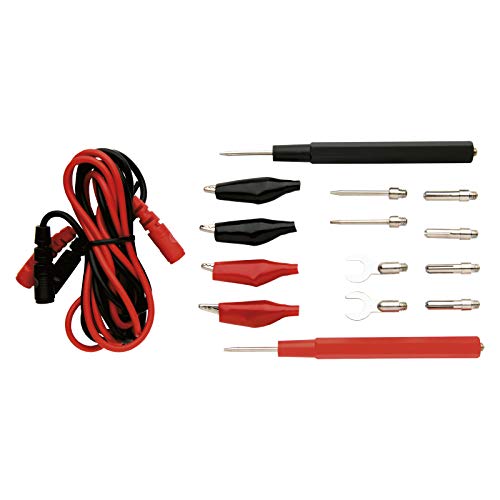 EMOS Universelles Messleitungen-Kit für Multimeter, Messspitzen / Multimeter-Spitzen / Prüfkabel / Testverlängerungskabel / 14+2 Testsonden-Set, S4001N, Schwarz rot von EMOS