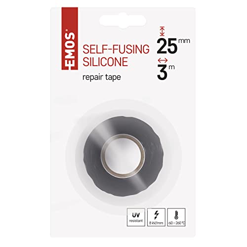 EMOS Universelles Selbstklebeband, Rolle 3 m x 2,5 cm, druckfestes selbstverschweißendes Isolierband 0,6 mm für Außen, Dichtungsband und Reparaturband mit Stretchfunktion, ohne Klebstoff EMOS Universelles Selbstklebeband, Rolle 3 m x 2,5 cm, druckfestes selbstverschweißendes Isolierband 0,6 mm für Außen, Dichtungsband und Reparaturband mit Stretchfunktion, ohne Klebstoff von EMOS