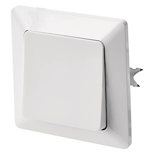 EMOS Wechselschalter in Weiss (Glanz), Lichtschalter mit einer Wippe, 250 V~/10 AX, Kunststoff, ohne Unterputzdose, Schutzklasse IP20 für Innen, 8 x 8 x 5 cm von EMOS