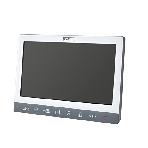 EMOS Zusatz-Monitor zur Video-Türsprechanlage/Video-Türklingel H3015, Bildschirm mit 7'' LCD-Farbdisplay, Snapshot, Aufnahme, Intercom, Silbern von EMOS