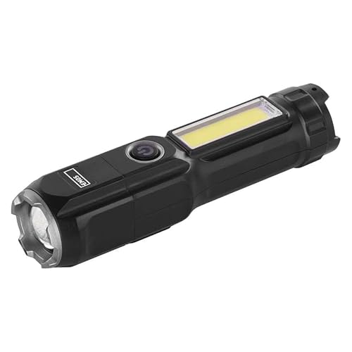 EMOS aufladbare LED Taschenlampe für Außen, fokussierbar, Lichtstrom 150 Lumen, 150 m Leuchtweite, 1200 mAh Akku 4,5 Stunden Einsatz, IP44 wasserdicht, inkl. USB-Ladekabel von EMOS