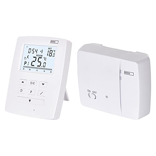 EMOS - digitaler Raumthermostat mit OpenTherm - programmierbar, drahtlos - Heiz- und Kühlsysteme - Temperaturregelung 7-30 °C - 100 m Reichweite - Tisch-/Wandhalterung - Frostschutz - weiß von EMOS