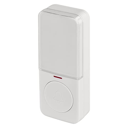 EMOS wasserdichte Ersatz-Klingeltaste, Zusatztaster in Weiß, max. Reichweite 150 Meter, batteriebetrieben, Self-Learning Funktion, IP56, für P5734 / P5734B von EMOS