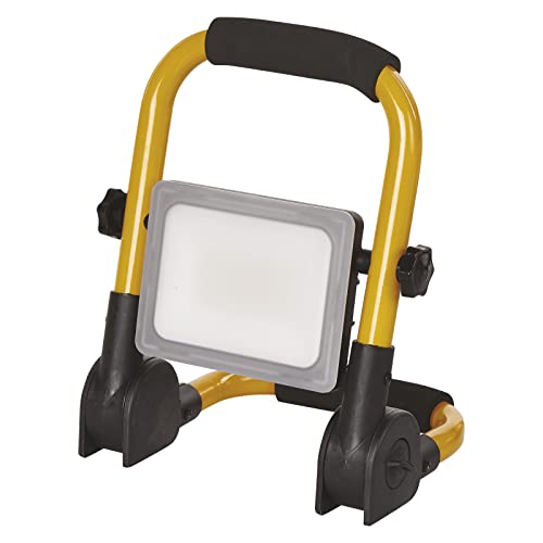 EMOS wasserdichter LED Baustrahler 21 W, faltbarer Arbeitsscheinwerfer mit Standfuß und Handgriff, Helligkeit 1900 lm, 4000 K, Abstrahlwinkel 110 Grad, Schutzklasse IP44 ZS3322 Gelb von EMOS