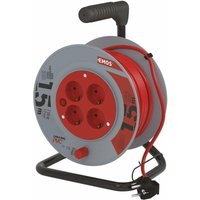 4-er Mini-Kabeltrommel 15m, 4-fach Kabelrolle, Indoor Leitungsroller mit Kurbel, Überhitzungsschutz, 2300 w, IP20 , P19515 - Emos von EMOS