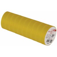 PVC-Isolierband Gelb 10er Pack, 19mm x 20m, 0,13mm Bandstärke, selbstklebend, UV-beständig, wasserdichte Verbindung, F61926 - Emos von EMOS