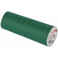 PVC-Isolierband Grün 10er Pack, 15mmx10m, 0,13mm Bandstärke, selbstklebend, UV-beständig, wasserdichte Verbindung, F61519 - Emos von EMOS