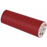 PVC-Isolierband Rot 10er Pack, 19mm x 20m, 0,13mm Bandstärke, selbstklebend, UV-beständig, wasserdichte Verbindung, F61923 - Emos von EMOS
