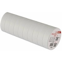 PVC-Isolierband Weiß 10er Pack, 15mm x 10m, 0,13mm Bandstärke, selbstklebend, UV-beständig, wasserdichte Verbindung, F61511 - Emos von EMOS