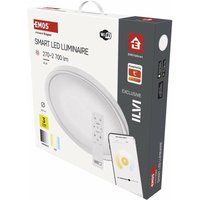 GoSmart Deckenleuchte 45W weiß, rund 50cm, 2700 lm, dimmbar, einstellbare Lichtfarbe, Fernbedienung und App, kompatibel mit Alexa, ZM5192 - Emos von EMOS